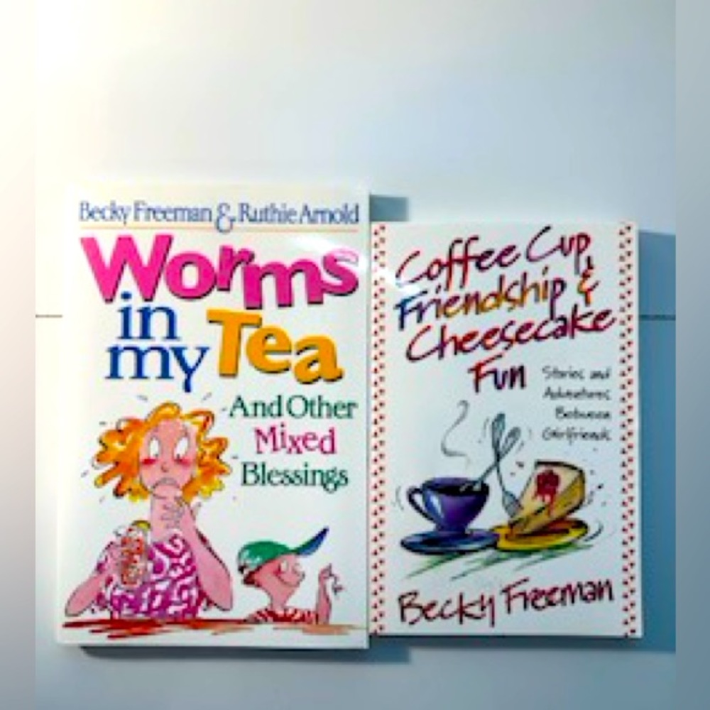 Becky Freeman Book Set Worms in My Tea & Coffee‎ Cup Friendship Cheesecake Fun